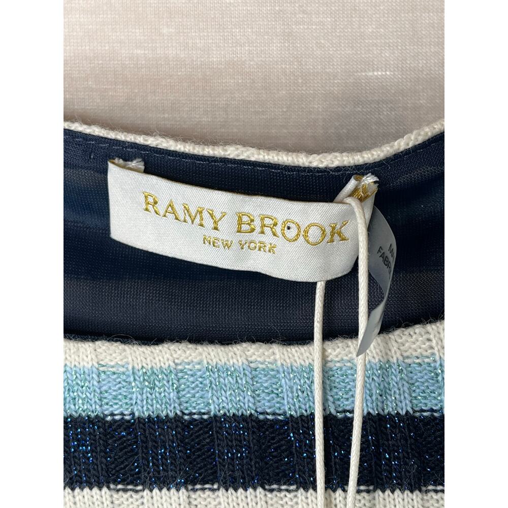 Ramy Brook Clam Dress Navy/Light blue/white, size M, NWT - Picture 2 of 11